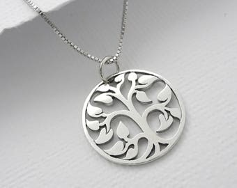 Sterling Silver Tree of Life Necklace, Gift for Mothers, Gift for Wife, Mother in Law Gift, Mother of the Groom Gift