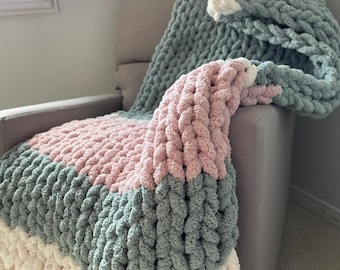 Wicked-Inspired Chunky Chenille Blanket Knitting Pattern PDF – DIY Handknit Throw ~ Off By Heart Design ~ DIY