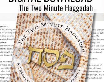 The Two-Minute, 2 Page Haggadah | Short & Simple Passover Seder | Funny and Fast Haggadah | Instant Download PDF