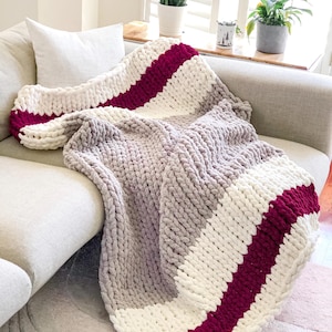 Chunky Chenille Finger Knit Blanket Pattern: Beginner DIY Throw (PDF Pattern)