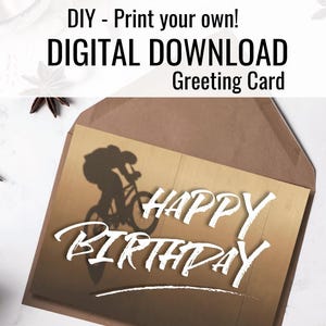 Happy Birthday BMX Rider Greeting Card | BMX-Themed Birthday Printable Greeting Card