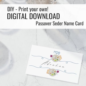 Cartões de lugar para Páscoa DIY | Cartões de nome para mesa de Seder | Download instantâneo | 2" x 3,5"
