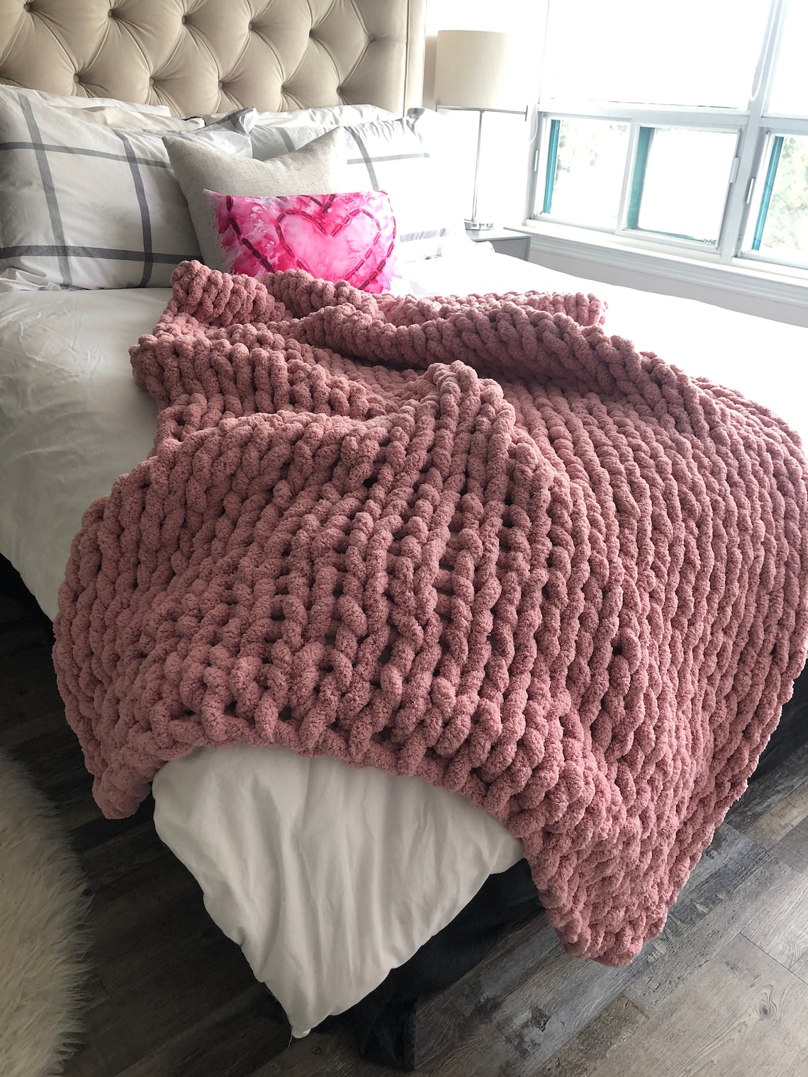 Healing Hand Knit Super Chunky Living Room Blanket Chunky Etsy