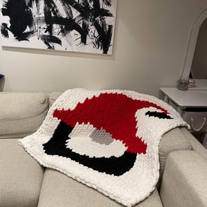 Christmas Gnome Blanket Knitting Pattern PDF – Chunky Chenille DIY Throw - Off By Heart Design ~ DIY