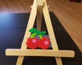 Handmade Cherry Keychain Magnet Pin Lanyard Ornament Earring Made With Mini Perler Beads (8 Bit Sprite)