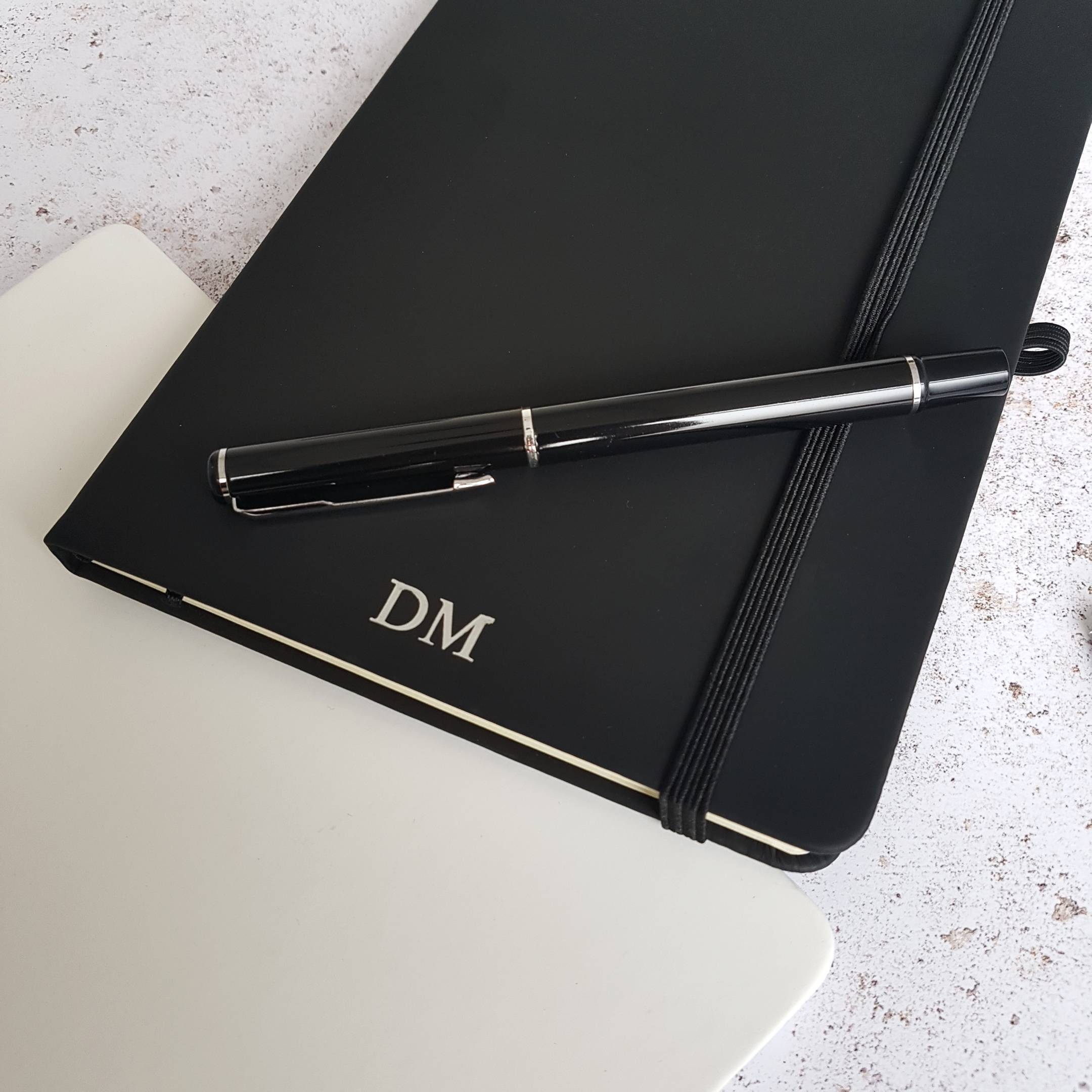 Personalised Notebook & Pen Set A5 Black Lined or Blank Etsy UK