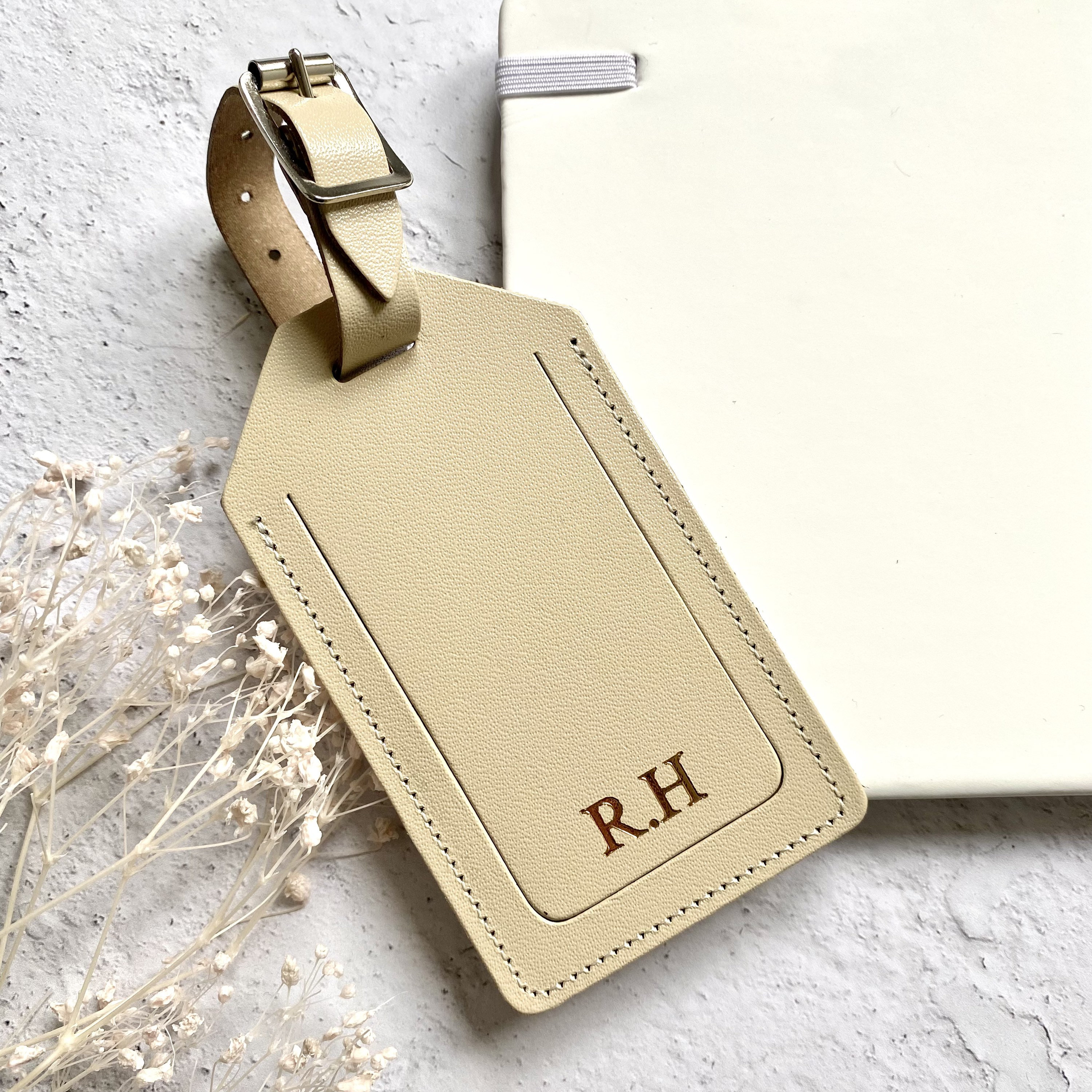 Etichette Bagagli In Pelle 4 Pezzi - Con Targhetta Nome E Protezione Privacy - Foto 5