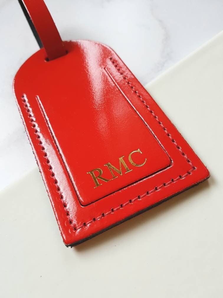 Personalised Luggage Tag With Monogram/initials Leather Etsy