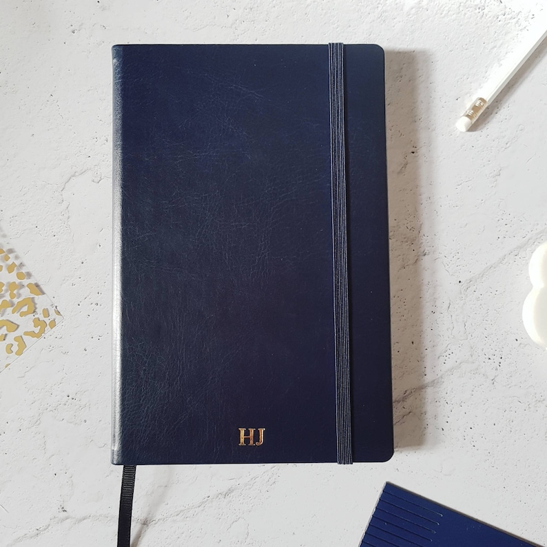Personalised Notebook/Sketchbook Navy Blue A5 Journal with Etsy