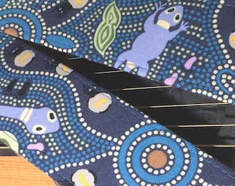 Aboriginal Dot Art Guitar Strap: Bush Tucker Design