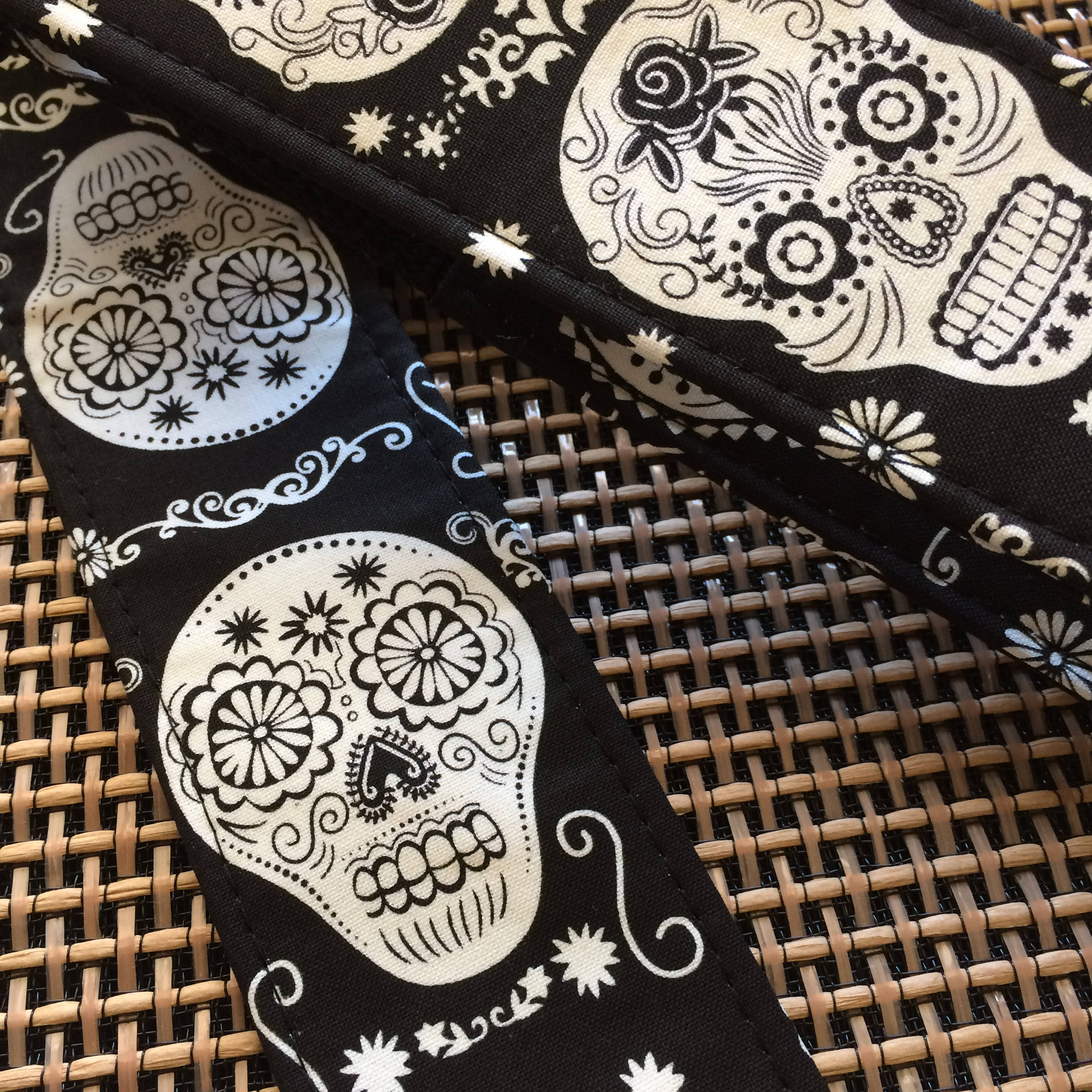 Sugar Skull Guitar Strap Black and White Gift Sugar Skulls