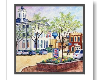 Gematteerde kunstdruk Oxford, Mississippi