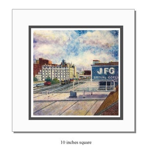 Cidade antiga de Knoxville Tennessee com impressão artística de sinalização JFG