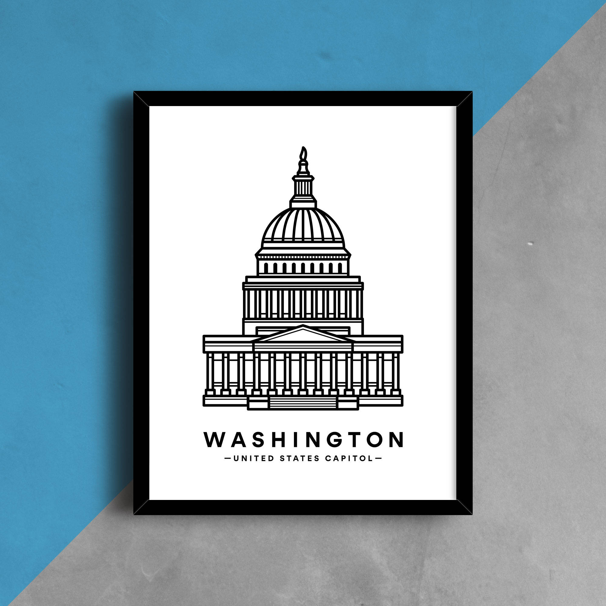 Washington DC Poster Print The Capitol Hill Building Washington Wall