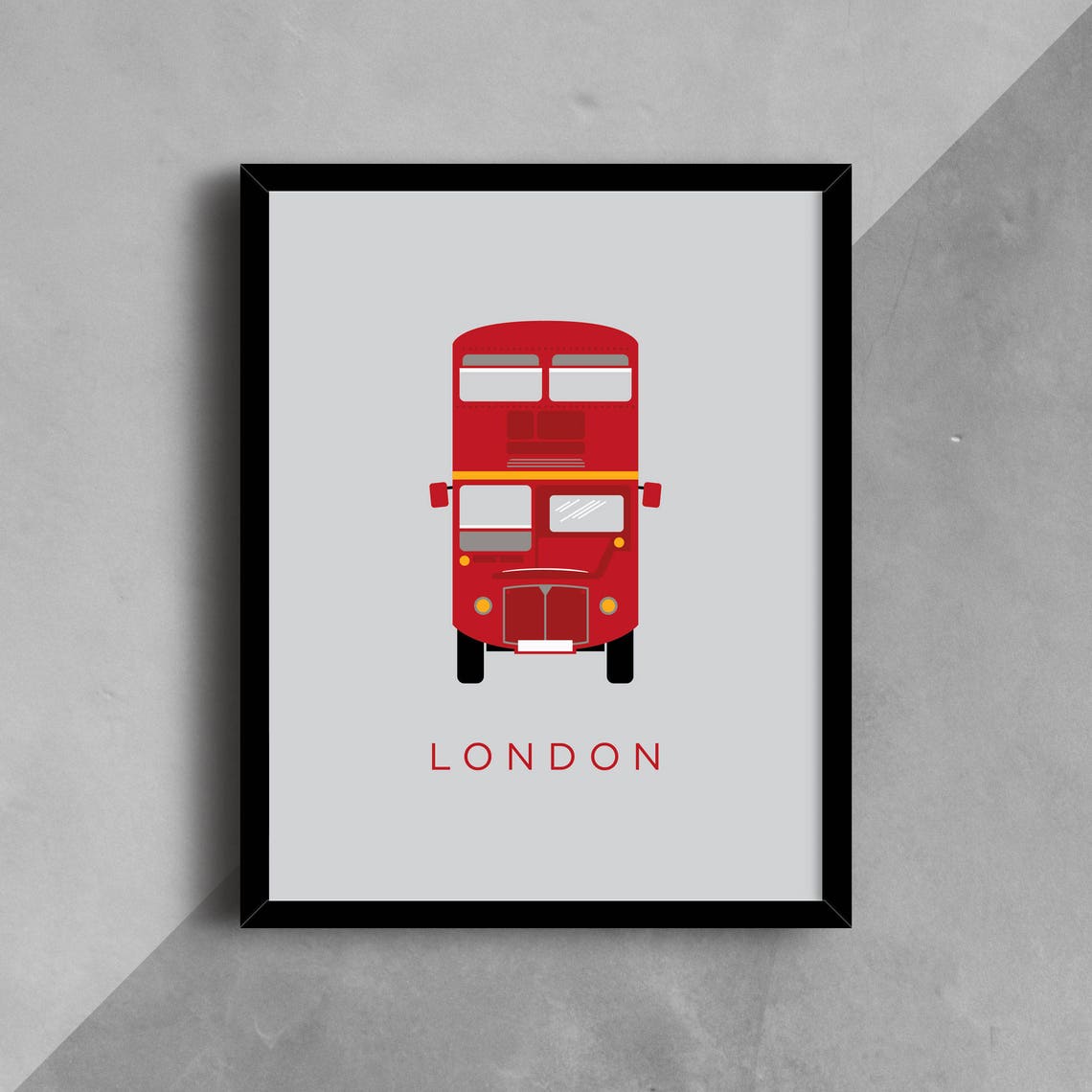 London Print London Poster Double Decker Bus Wall Art Etsy