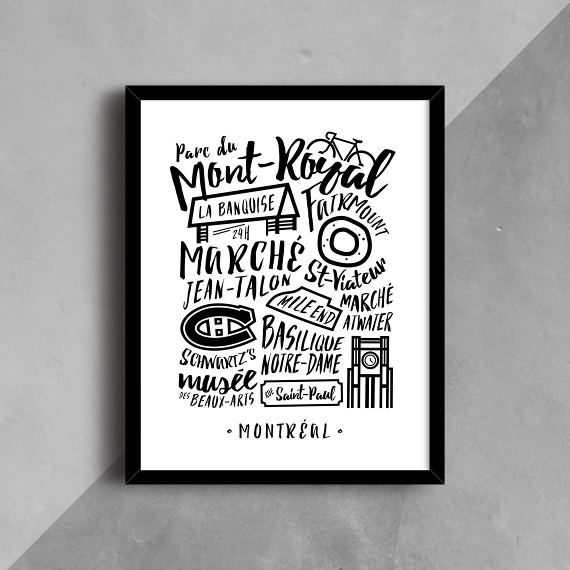 Montreal Print Montreal Poster Montreal Canada Wall Art Etsy