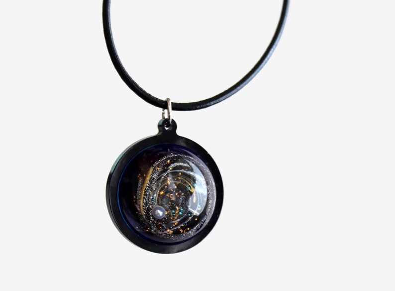 Resin Art Jewelry Gift Her Cosmos Pendant Resin Sphere Pendant Bofo Resin Necklace Galaxy Necklace 3D Resin Necklace Space Necklace