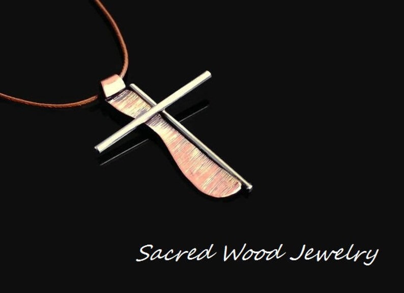 Copper Steel Cross Necklace Art Cross Necklace Stainless Steel Copper Cross Abstract Mans Cross Pendant Stainless Steel Cross Necklace