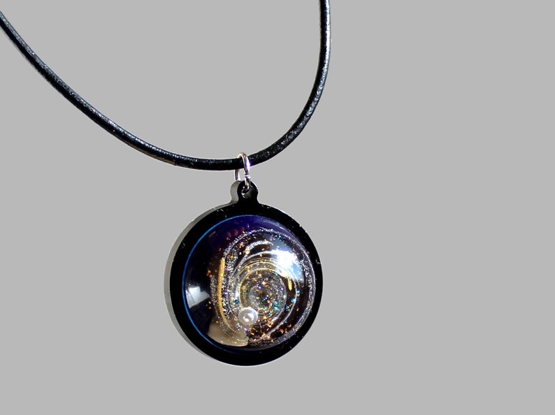 Resin Art Jewelry Gift Her Cosmos Pendant Resin Sphere Pendant Bofo Resin Necklace Galaxy Necklace 3D Resin Necklace Space Necklace