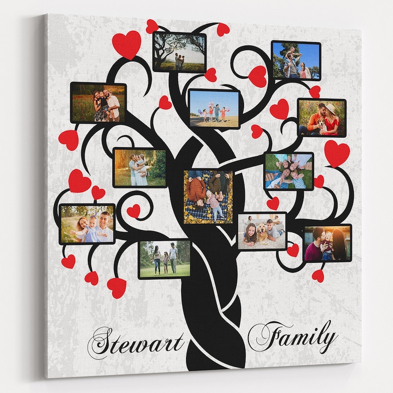 Family Tree Art Print Wall Art Canvas Family Tree Collage | Etsy