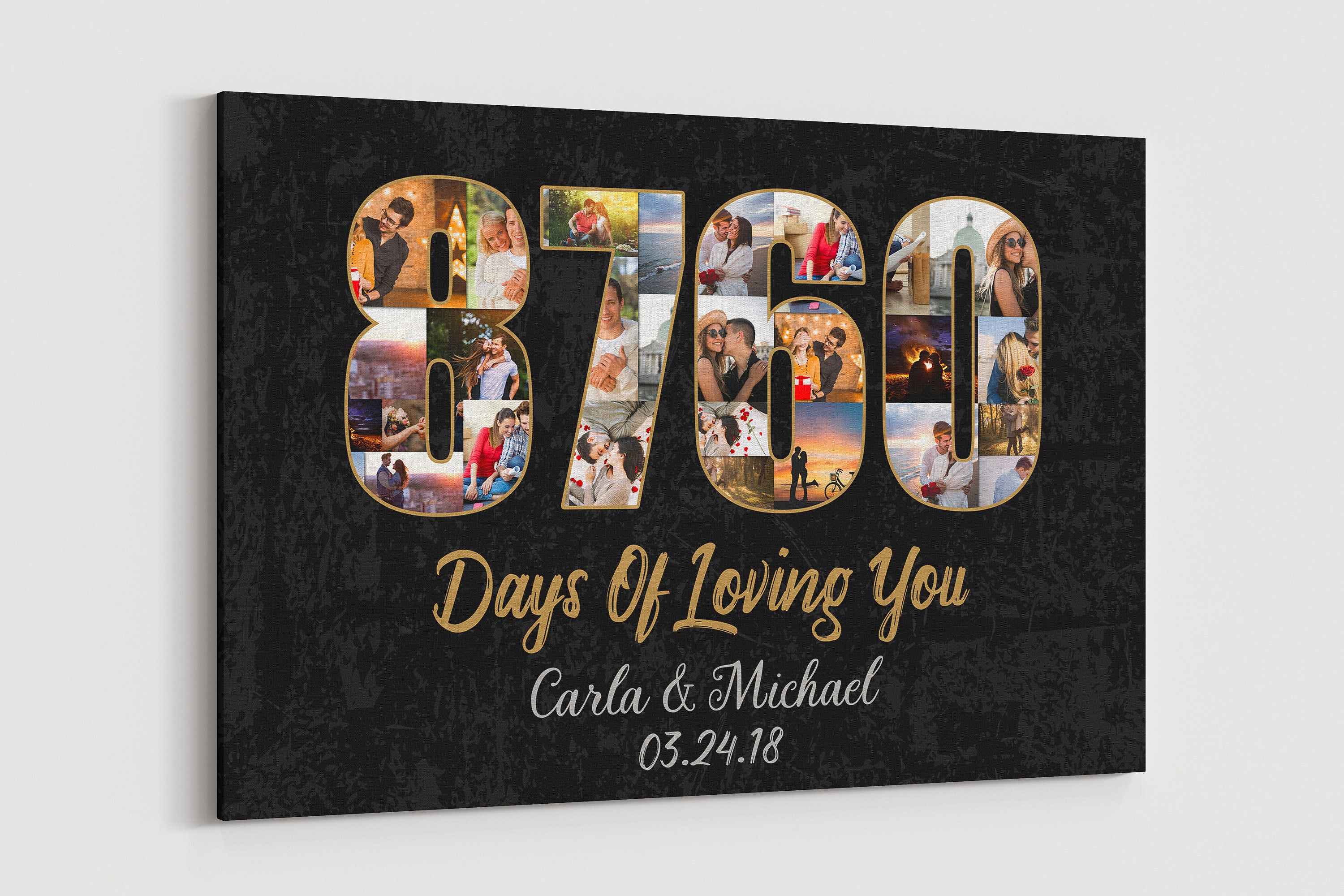 24 Year Anniversary Gift Canvas 24th Wedding anniversary