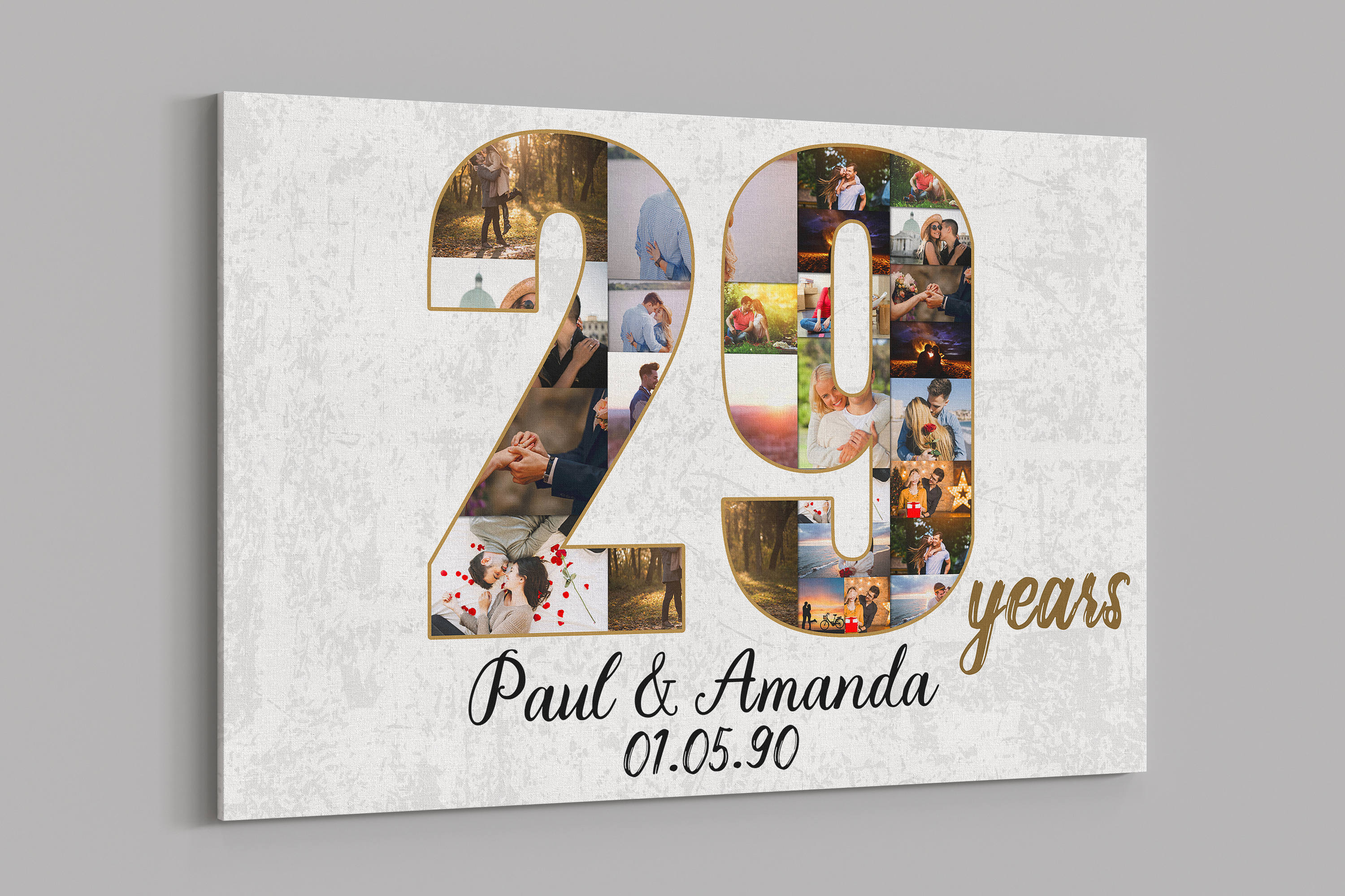 wrapped canvas 29 year anniversary gift for husband