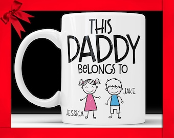 Personalized Dad Mug Ceramic: "This Daddy Belongs To"