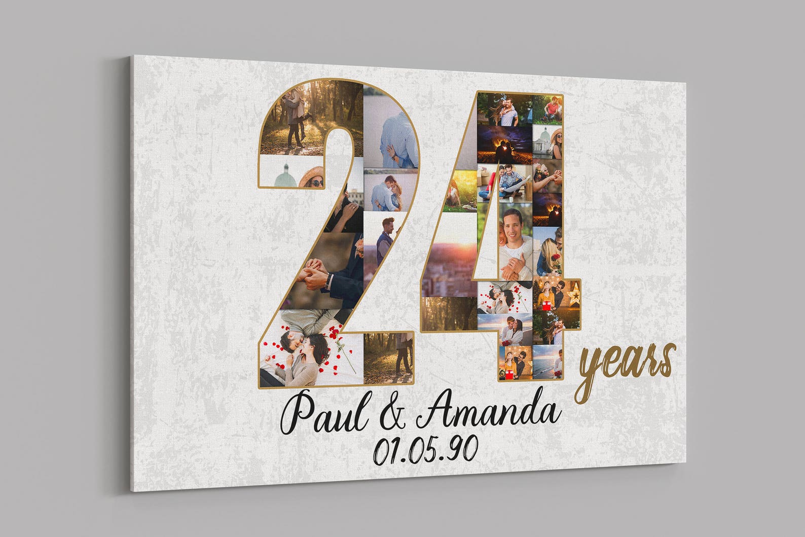 24th Anniversary Photo Collage Canvas - Personalized Gift - Etsy