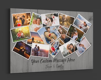 Custom Photo Collage Canvas: Anniversary Wall Art Gift