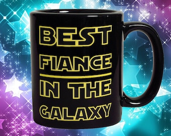 Taza "Prometido en la Galaxia": Regalo de compromiso divertido