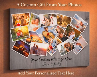 Custom Photo Collage Canvas: Anniversary Wall Art Gift | Customizable Photo Hallway Decor