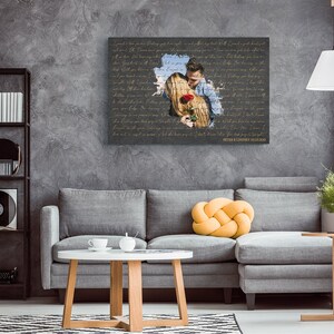 Custom Song Lyrics Canvas Art, Anniversary Gift for Couple image 2