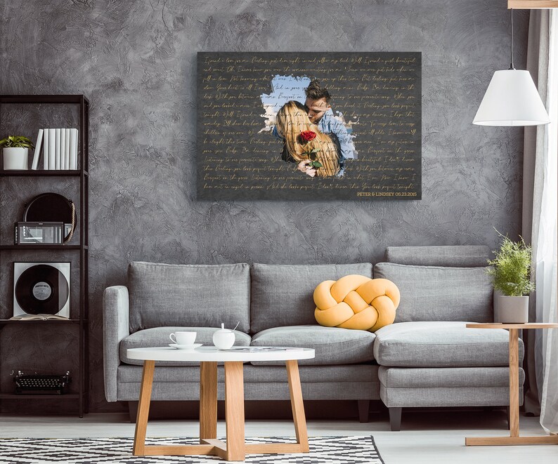 Custom Song Lyrics Canvas Art, Anniversary Gift for Couple image 2