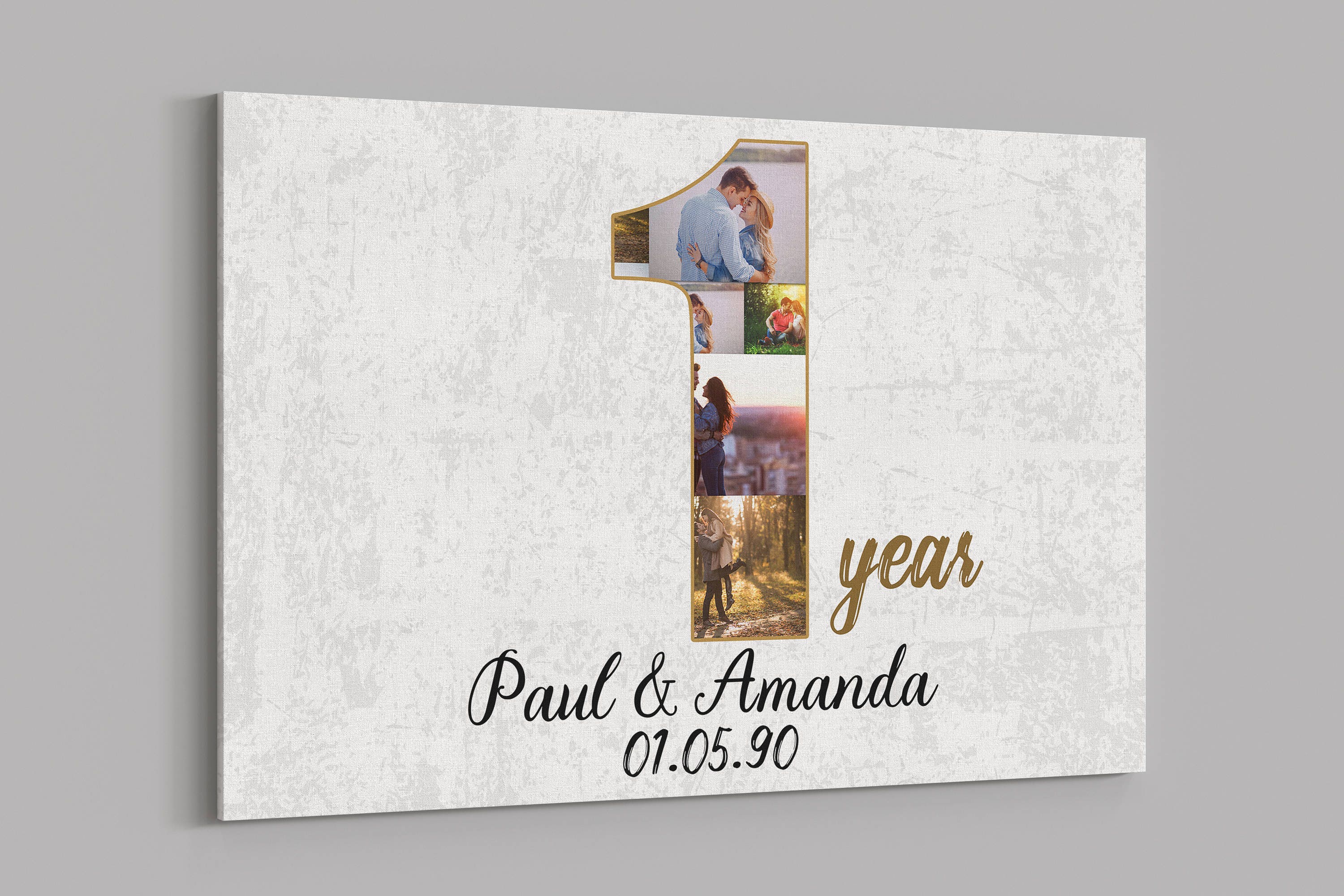 Personalized Wedding Photo Collage Canvas, Gift For Newly Married Couple, 1  Year Gift For Boyfriend - Best Personalized Gifts For Everyone
