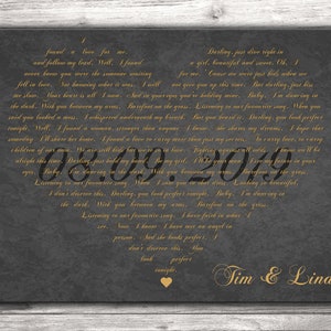 Herzförmige Songtexte Leinwand, Erster Tanz Songtexte Auf Leinwand, Ihr Hochzeitslied Auf Leinwand, Herzförmiges Lied, Jahrestagsgeschenk, Paare Geschenk,