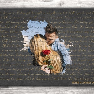 Custom Lyric Art 1 Year Anniversary gift for him Song Lyrics Wall Art Anniversary Gift for her Song lyrics Gift Wedding 2nd Year Anniversary