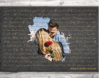 Custom Song Lyrics Canvas Art, Anniversary Gift for Couple