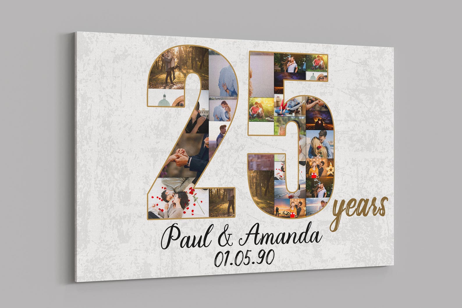 25th Anniversary Gifts Custom Collage Photo Canvas Etsy