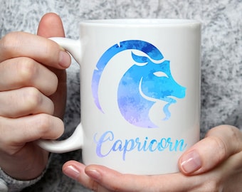 Taza del zodiaco Capricornio: Taza de café con el signo zodiacal