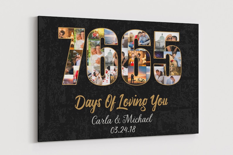 21 Year Anniversary Gift Canvas 21st Wedding anniversary