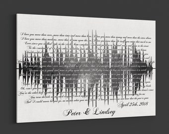 2nd Anniversary Gift, Cotton Anniversary Gift, Song Lyrics Art, First Dance Lyrics, Sound Wave Art, Made On A Cotton Canvas