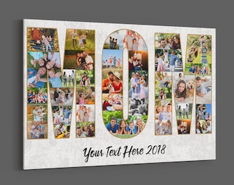 Custom Mom Birthday Gift for Mom Photo Quote Mom Canvas Wall Art Mother's Day Gift Birthday Gift For Mom Quote Family Photo Gift Collage