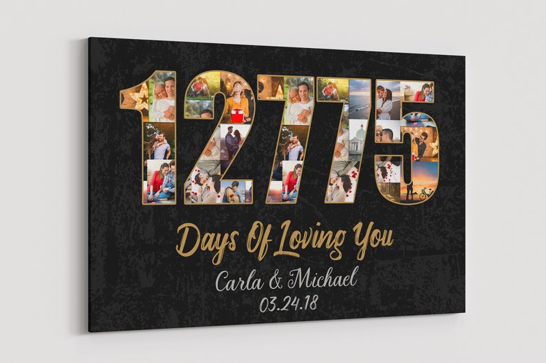 35 Year Anniversary Gift Canvas 35th Wedding anniversary