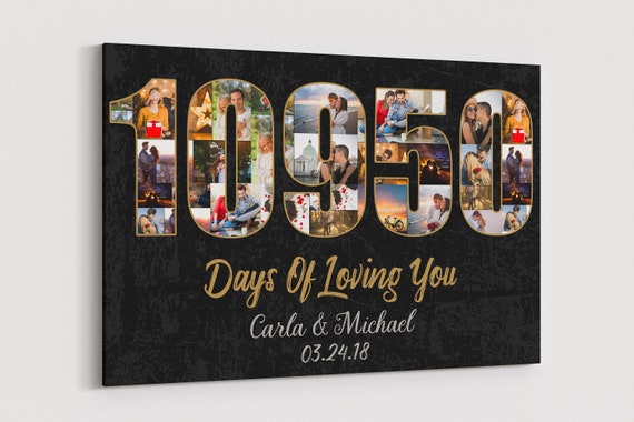 30 Year Anniversary Gift Canvas 30th Wedding Anniversary Gifts 30