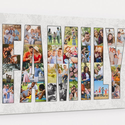 Family Photo Collage Family Canvas Wall Art Family Picture Etsy