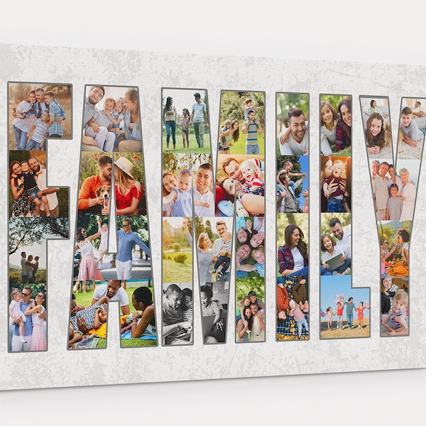 Family Photo Collage Family Canvas Wall Art Family Picture Frame Collage Custom Collage Personalized Wall Art Housewarming Gift Christmas
