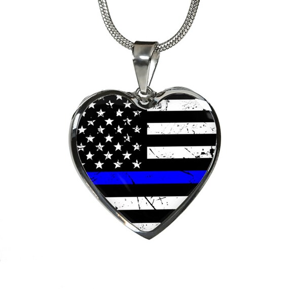 Blue lives 2024 matter necklace