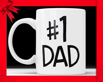 1 Dad Coffee Mug - Number One Dad Ceramic Coffee Cup Perfect Gift For Father Fathers Day Gifts From Daughter Son