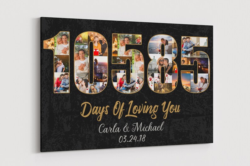 29 Year Anniversary Gift Canvas 29th Wedding anniversary