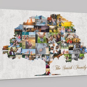 Family Tree Art Print Wall Art Canvas Family Tree Collage Custom Pictures Collage Personalized Wall Decor Family Sign